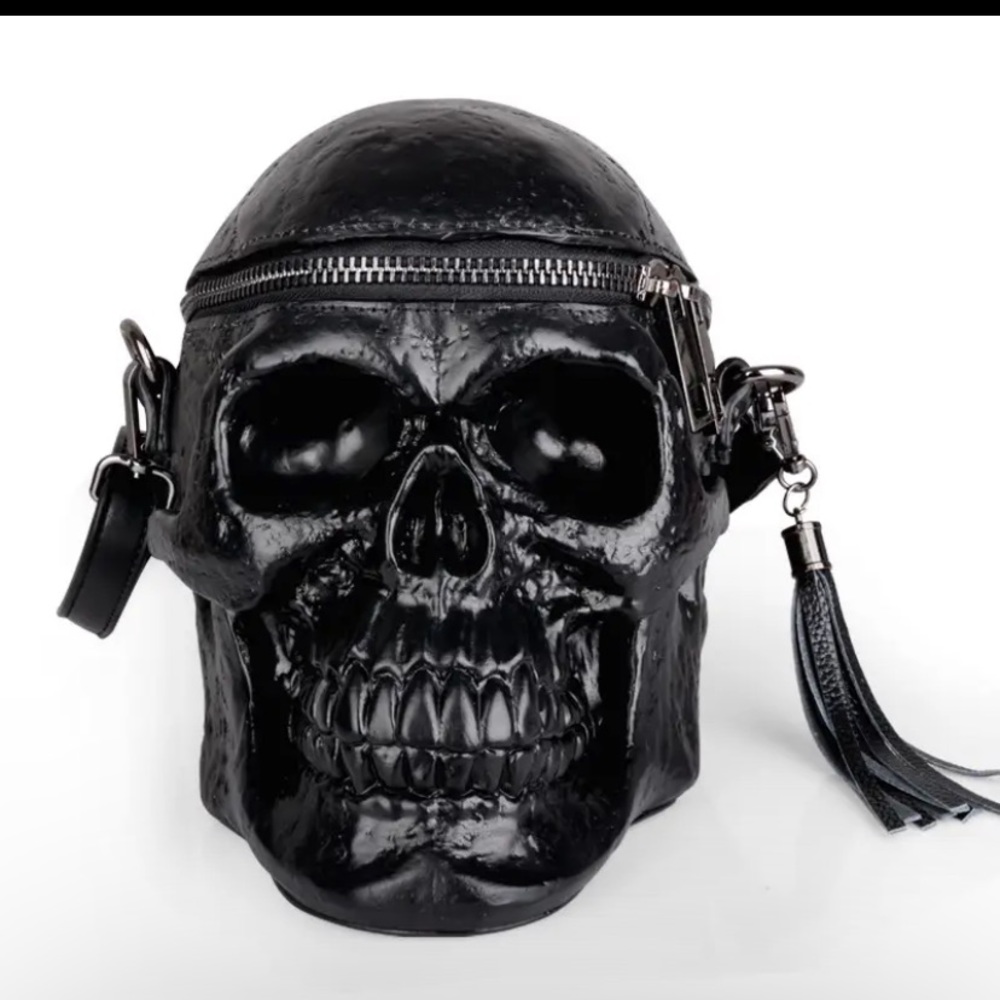 New Skull Goth Halloween Creepy Crossbody Handbag